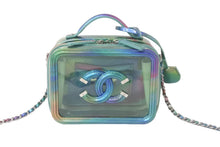 Load image into Gallery viewer, 新品同様 CHANEL シャネル チェーンショルダーバッグ バニティケース ココマーク レインボー シルバー 29番台 2020年 中古 60221