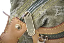 Load image into Gallery viewer, LouisVuitton ルイヴィトン バギーPM ショルダーバッグ M95213 モノグラムデニム レザー カーキ ゴールド 美品 中古 60233