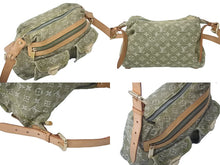 Load image into Gallery viewer, LouisVuitton ルイヴィトン バギーPM ショルダーバッグ M95213 モノグラムデニム レザー カーキ ゴールド 美品 中古 60233