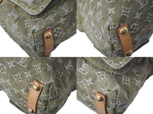 LouisVuitton ルイヴィトン バギーPM ショルダーバッグ M95213 モノグラムデニム レザー カーキ ゴールド 美品 中古 60233