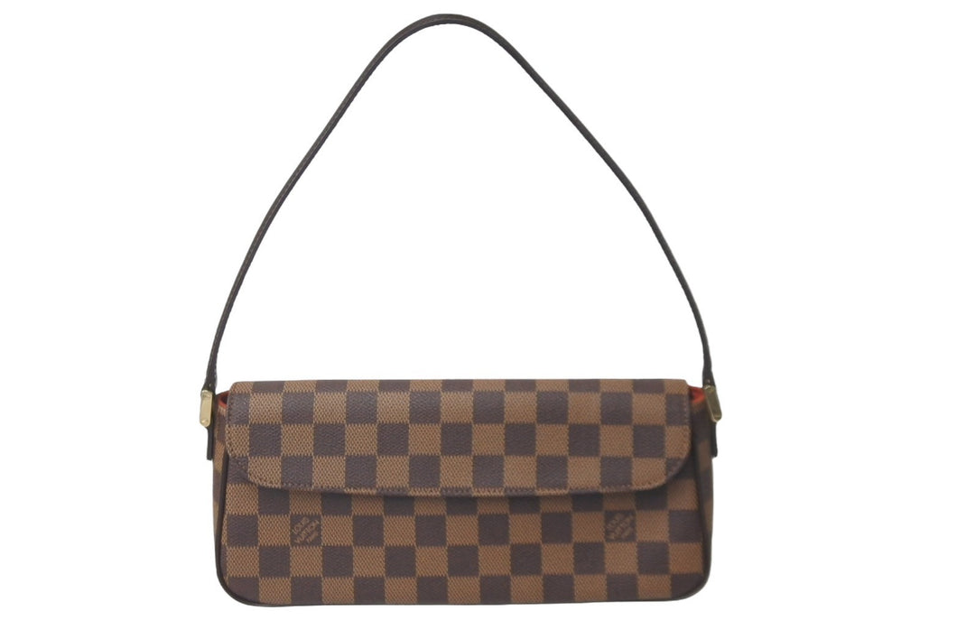 極美品 LOUIS VUITTON ルイヴィトン ハンドバッグ レコレータ ダミエ N51299 ブラウン ゴールド金具 中古 60254