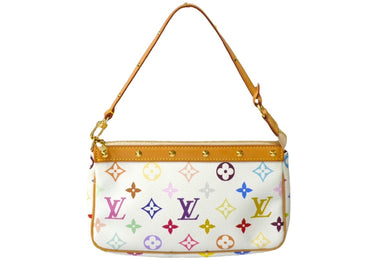 LOUIS VUITTON ルイヴィトン モノグラムマルチ ポシェットアクセソワール ハンドバッグ M92649 村上隆 ブロン 美品 中古 60258