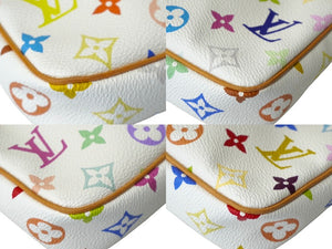 LOUIS VUITTON ルイヴィトン モノグラムマルチ ポシェットアクセソワール ハンドバッグ M92649 村上隆 ブロン 美品 中古 60258
