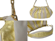 Load image into Gallery viewer, PRADA プラダ 2WAYセミショルダーバッグ ストラップ付き パンプキンシリーズ BN1678 カーフ ベージュ ゴールド 美品 中古 60261