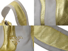 Load image into Gallery viewer, PRADA プラダ 2WAYセミショルダーバッグ ストラップ付き パンプキンシリーズ BN1678 カーフ ベージュ ゴールド 美品 中古 60261