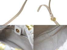 Load image into Gallery viewer, PRADA プラダ 2WAYセミショルダーバッグ ストラップ付き パンプキンシリーズ BN1678 カーフ ベージュ ゴールド 美品 中古 60261