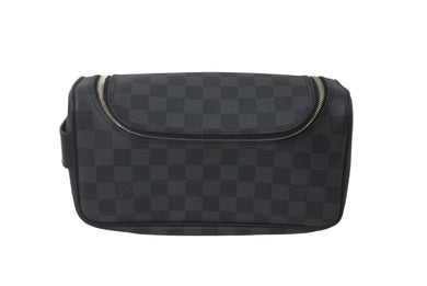 極美品 LOUIS VUITTON ルイヴィトン ハンドポーチ トワレ・ポーチ ダミエグラフィット N47625 ブラック シルバー金具 中古 60262