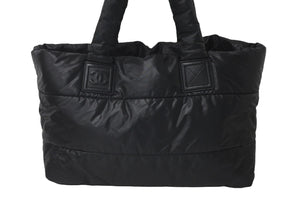CHANEL シャネル トートバッグ コココクーン A47107 13番台 2009年 ナイロン ラムスキン ブラック シルバー金具 美品 中古 60265