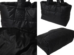 CHANEL シャネル トートバッグ コココクーン A47107 13番台 2009年 ナイロン ラムスキン ブラック シルバー金具 美品 中古 60265