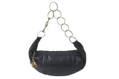 CHANEL シャネル ハンドバッグ ワンショルダー ココマーク 7番台 チェーン ブラック レザー ゴールド金具 美品 中古 60273