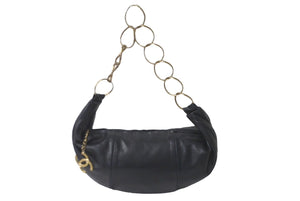 CHANEL シャネル ハンドバッグ ワンショルダー ココマーク 7番台 チェーン ブラック レザー ゴールド金具 美品 中古 60273