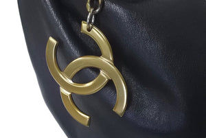 CHANEL シャネル ハンドバッグ ワンショルダー ココマーク 7番台 チェーン ブラック レザー ゴールド金具 美品 中古 60273