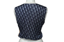 Load image into Gallery viewer, Christian Dior クリスチャンディオール トロッター柄 ベスト ネイビー レーヨン 2P13055000 サイズ38 美品 中古 60315