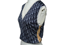 Load image into Gallery viewer, Christian Dior クリスチャンディオール トロッター柄 ベスト ネイビー レーヨン 2P13055000 サイズ38 美品 中古 60315