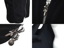 Load image into Gallery viewer, 極美品 CHROME HEARTS クロムハーツ ベスト PAPA クロスパッチ コットン ナイロン ブラック シルバー サイズS 中古 60334