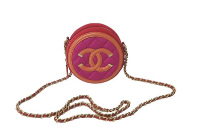 CHANEL シャネル チェーン ショルダーバッグ CCフィリグリー AP0365 28番台 コットンキャンバス ゴールド金具 美品 中古 60337