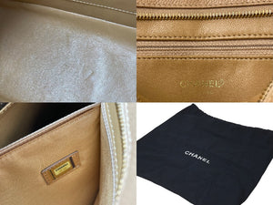極美品 CHANEL シャネル 復刻トート 7番台 ハンドバッグ ココマーク キャビアスキン ベージュ ゴールド金具 中古 60345