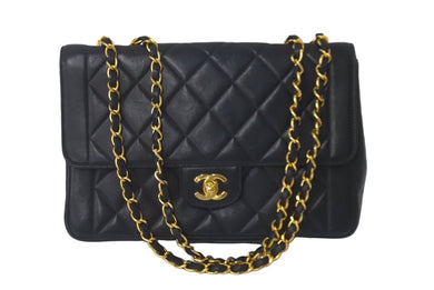 CHANEL シャネル チェーンショルダーバッグ A05289 ダイアナ マトラッセ25 4番台 1997年 ラムスキン ブラック 美品 中古 60358