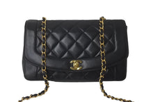 Load image into Gallery viewer, CHANEL シャネル ショルダーバッグ マトラッセ ダイアナ 25 シングルフラップ シングルチェーン ブラック 美品 中古 60359