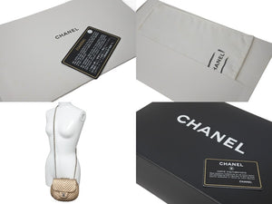 新品同様品 CHANEL シャネル チェーンショルダーバッグ シェブロン Vステッチ 20番台 2015 カーフ メタリックブロンズ 中古 60376