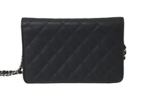 Load image into Gallery viewer, 極美品 CHANEL シャネル カンボンライン A46646 チェーンウォレット ショルダー 黒 黒 ブラック シルバー金具 中古 60386