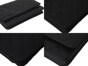 極美品 CHANEL シャネル カンボンライン A46646 チェーンウォレット ショルダー 黒 黒 ブラック シルバー金具 中古 60386