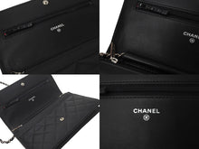 Load image into Gallery viewer, 極美品 CHANEL シャネル カンボンライン A46646 チェーンウォレット ショルダー 黒 黒 ブラック シルバー金具 中古 60386