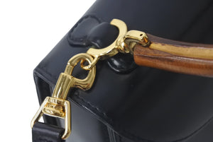 GUCCI グッチ バンブーミニ 2WAYバッグ ハンドバッグ ショルダーバッグ 000 46 0188 カーフレザー ブラック 美品 中古 60387 
