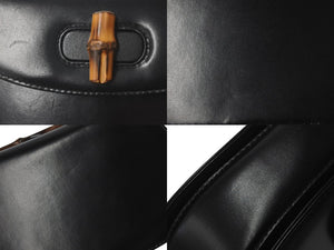 GUCCI グッチ バンブーミニ 2WAYバッグ ハンドバッグ ショルダーバッグ 000 46 0188 カーフレザー ブラック 美品 中古 60387 