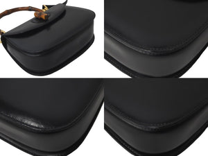 GUCCI グッチ バンブーミニ 2WAYバッグ ハンドバッグ ショルダーバッグ 000 46 0188 カーフレザー ブラック 美品 中古 60387 