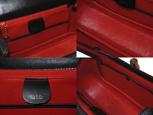 GUCCI グッチ バンブーミニ 2WAYバッグ ハンドバッグ ショルダーバッグ 000 46 0188 カーフレザー ブラック 美品 中古 60387 