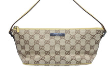 Load image into Gallery viewer, GUCCI グッチ ワンショルダーバッグ ハンドバッグ 07198 2123 GGキャンバス レザー ベージュ イエロー シルバー金具 美品 中古 4b006039