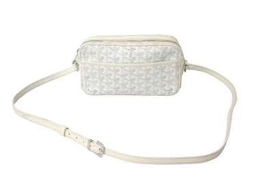 極美品 GOYARD ゴヤール カップヴェール ショルダーバッグ ヘリンボーン柄 ホワイト 白 シルバー金具 中古 60392