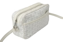 Load image into Gallery viewer, 極美品 GOYARD ゴヤール カップヴェール ショルダーバッグ ヘリンボーン柄 ホワイト 白 シルバー金具 中古 60392