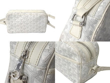 Load image into Gallery viewer, 極美品 GOYARD ゴヤール カップヴェール ショルダーバッグ ヘリンボーン柄 ホワイト 白 シルバー金具 中古 60392