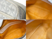 Load image into Gallery viewer, 極美品 GOYARD ゴヤール カップヴェール ショルダーバッグ ヘリンボーン柄 ホワイト 白 シルバー金具 中古 60392