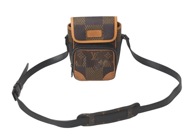 LOUIS VUITTON ルイヴィトン×NIGO ショルダーバッグ アマゾン スリングバッグ N40357 ブラウン ブラック 中古 60393