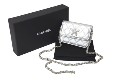 新品未使用 CHANEL シャネル ショルダーバッグ ココマーク スター シルバー ラインストーン イヤーズ ギフト シルバー金具 中古 60398