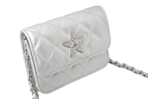 新品未使用 CHANEL シャネル ショルダーバッグ ココマーク スター シルバー ラインストーン イヤーズ ギフト シルバー金具 中古 60398
