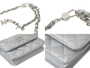 CHANEL シルバー ビーズショルダーバッグ 新品未使用 CHANEL シャネル ショルダーバッグ ココマーク