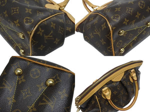 LOUIS VUITTON ルイヴィトン ティヴォリPM ハンドバッグ M40143 モノグラム PVC レザー ブラウン ゴールド金具 美品 中古 4b006040