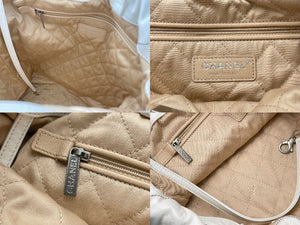 新品同様 CHANEL シャネル 22 リュック バックパック AS3313レザー ホワイトシルバー金具 中古 60416
