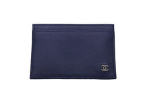 Load image into Gallery viewer, 極美品 CHANEL シャネル カードケース 小物 ココマーク 26番台 ネイビー レザー シルバー金具 中古 60422