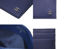 Load image into Gallery viewer, 極美品 CHANEL シャネル カードケース 小物 ココマーク 26番台 ネイビー レザー シルバー金具 中古 60422