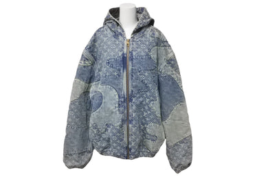 新品同様 LOUIS VUITTON ルイヴィトン モノグラム パッチワーク ジップアップデニムジャケット 22SS RM221M UZD HMA16E 中古 60435