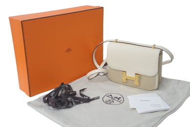 新品未使用 HERMES エルメス ショルダーバッグ ミニ コンスタンス3 ナタ ゴールド金具 エプソン U刻印 中古 60438