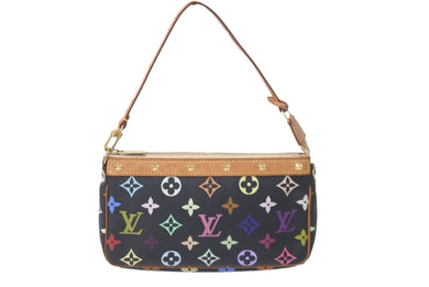 LOUIS VUITTON ルイヴィトン ハンドバッグ ポシェット アクセソワール M92648 マルチカラー ノワール ゴールド金具 中古 60440