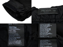 画像をギャラリービューアに読み込む, PRADA プラダ ラバーパッチ ナイロントラックパンツ 18SS ブラック サイズ50 ウエスト調整可 UP0008 良品 中古 60444 