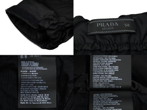 PRADA プラダ ラバーパッチ ナイロントラックパンツ 18SS ブラック サイズ50 ウエスト調整可 UP0008 良品 中古 60444 