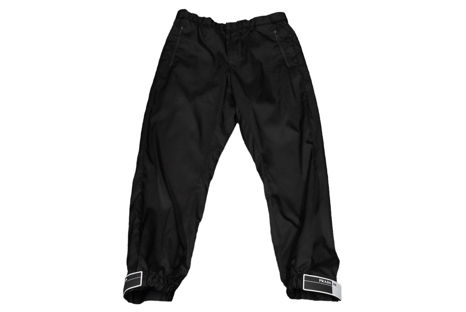 【イタリア製】PRADA ナイロン・ワイド・スラックス 裾ジップ ラバータグ prada – タグ 